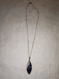 Sodalite Marquise Pendant Necklace | Natural Blue & White Sodalite Necklace | Polished Gemstone Jewellery | #85