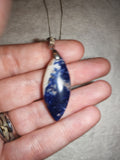 Sodalite Marquise Pendant Necklace | Natural Blue & White Sodalite Necklace | Polished Gemstone Jewellery | #85