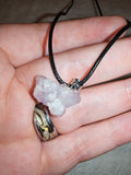 Natural Spirit Quartz Cluster Pendant Necklace | Cactus Quartz Crystal Cluster | Lavender Spirit Quartz Jewellery | #87