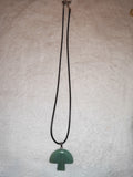 Natural Green Aventurine Mushroom Pendant Necklace | Polished Crystal Mushroom | Lucky Stone Jewellery | #89