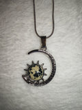 Natural Dalmatian Jasper Sun & Moon Pendant Necklace | Celestial Crystal Necklace | Polished Gemstone Jewellery | #91