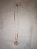 Rose Quartz Heart Pendant Necklace | Gold Wire Wrapped Crystal Heart | Love Stone Jewellery | #92