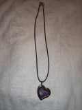 Amethyst Chip Floating Heart Pendant Necklace | Genuine Amethyst Crystal Heart Locket | Crystal Jewellery | #95