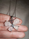 Rose Quartz Butterfly Pendant Necklace | Genuine Rose Quartz Crystal Butterfly | Crystal Jewellery | #96