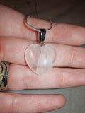 Clear Quartz Heart Pendant Necklace | Genuine Clear Quartz Crystal Heart | Crystal Jewellery | #97