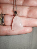 Rose Quartz Freeform Pendant Necklace | Genuine Rose Quartz Crystal | Crystal Jewellery | #100