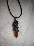 Tiger's Eye Dragon Point Pendant Necklace | Genuine Tiger's Eye Crystal | Dragon Wrapped Crystal Jewellery | #102