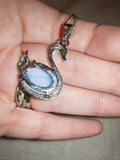 Opalite Swan Pendant Necklace | Opalite Glass Swan Crystal Necklace | Elegant Swan Jewellery | #103