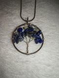 Lapis Lazuli Tree of Life Pendant Necklace | Genuine Lapis Lazuli Crystal | Wire Wrapped Tree Necklace | #107