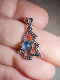 Labradorite Christmas Tree Pendant Necklace | Genuine Labradorite Crystal | Festive Tree Jewellery | #108