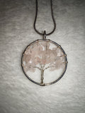 Rose Quartz Tree of Life Pendant Necklace | Genuine Rose Quartz Crystal | Wire Wrapped Tree Necklace | #110