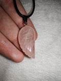 Rose Quartz Angel Wing Pendant Necklace | Genuine Rose Quartz Crystal | Carved Wing Jewellery | #111