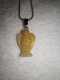 Yellow Aventurine Angel Pendant Necklace | Genuine Yellow Aventurine Crystal | Guardian Angel Jewellery | #112