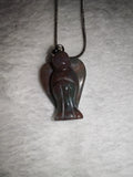 Bloodstone Angel Pendant Necklace | Genuine Carved Crystal Guardian Angel | Natural Heliotrope Gemstone | #114