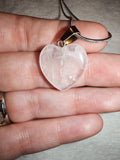 Clear Quartz Heart Pendant Necklace | Genuine Natural Crystal Heart | Rock Crystal Gemstone | #120
