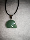 Green Aventurine Skull Pendant Necklace | Genuine Natural Crystal Skull | Polished Gemstone Pendant | #122