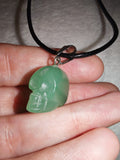 Green Aventurine Skull Pendant Necklace | Genuine Natural Crystal Skull | Polished Gemstone Pendant | #122