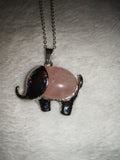 Rose Quartz Elephant Pendant Necklace | Genuine Natural Crystal Elephant | Polished Gemstone Necklace | #123