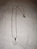 Clear Quartz Heart Pendant Necklace | Genuine Natural Crystal Heart | Polished Gemstone Necklace | #125