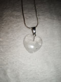 Clear Quartz Heart Pendant Necklace | Genuine Natural Crystal Heart | Polished Gemstone Necklace | #125