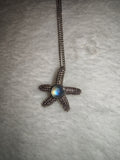Labradorite Starfish Pendant Necklace | Genuine Natural Labradorite Cabochon | Ocean-Inspired Gemstone Necklace | #127