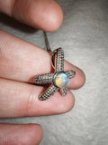 Labradorite Starfish Pendant Necklace | Genuine Natural Labradorite Cabochon | Ocean-Inspired Gemstone Necklace | #127