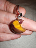 Mookaite Jasper Crescent Moon Pendant Necklace | Genuine Natural Mookaite Crystal Moon | Polished Gemstone Necklace | #128