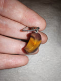 Mookaite Jasper Crescent Moon Pendant Necklace | Genuine Natural Mookaite Crystal Moon | Polished Gemstone Necklace | #128