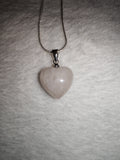 Rose Quartz Heart Pendant Necklace | Natural Crystal Heart | Love Stone Necklace | Silver Tone | #134