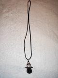 Black Obsidian Angel Pendant Necklace | Natural Crystal Guardian Angel | Protection Stone | Silver Tone | #136