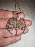 Labradorite Tree of Life Pendant Necklace | Natural Labradorite Chip Tree | Silver Tone | #138