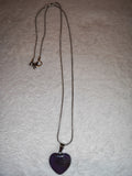 Chevron Amethyst Heart Pendant Necklace | Banded Amethyst Crystal Heart | Natural Gemstone | #142