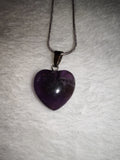 Chevron Amethyst Heart Pendant Necklace | Banded Amethyst Crystal Heart | Natural Gemstone | #142