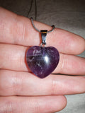 Chevron Amethyst Heart Pendant Necklace | Banded Amethyst Crystal Heart | Natural Gemstone | #142