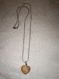 Crazy Lace Agate Heart Pendant Necklace | Natural Banded Agate Heart | Silver Tone | #145