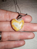 Crazy Lace Agate Heart Pendant Necklace | Natural Banded Agate Heart | Silver Tone | #145