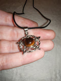 Tiger's Eye Pentagram Pendant Necklace l Natural Tiger Eye Cabochon | Celestial Wiccan Style | #146