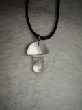 Clear Quartz Mushroom Pendant Necklace | Natural Crystal Mushroom | Silver Tone | #147