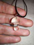 Clear Quartz Mushroom Pendant Necklace | Natural Crystal Mushroom | Silver Tone | #147