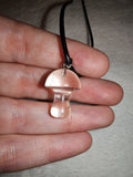 Clear Quartz Mushroom Pendant Necklace | Natural Crystal Mushroom | Silver Tone | #147