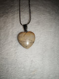 Picture Jasper Heart Pendant Necklace | Natural Gemstone Heart Necklace | Silver Tone | #151