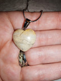 Picture Jasper Heart Pendant Necklace | Natural Gemstone Heart Necklace | Silver Tone | #151