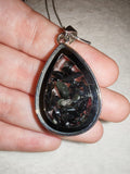 Mixed Gemstone Floating Chip Teardrop Pendant Necklace | Glass Locket Crystal Pendant | #152