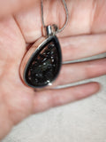 Mixed Gemstone Floating Chip Teardrop Pendant Necklace | Glass Locket Crystal Pendant | #152