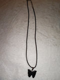 Black Obsidian Butterfly Pendant Necklace | Carved Crystal Butterfly | Gemstone Necklace | #155