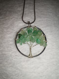 Green Aventurine Tree of Life Pendant Necklace | Wire Wrapped Crystal Tree | Gemstone Necklace | #156