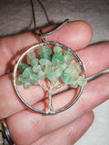 Green Aventurine Tree of Life Pendant Necklace | Wire Wrapped Crystal Tree | Gemstone Necklace | #156