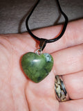 Nephrite Jade Heart Pendant Necklace | Natural Green Jade Crystal Heart | Gift for Her | #158