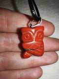 Red Jasper Owl Pendant Necklace | Natural Crystal Owl Carving | Gemstone Animal Necklace | #159