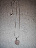 Rose Quartz Heart Pendant Necklace | Natural Pink Crystal Heart | Love Stone Jewellery | #160